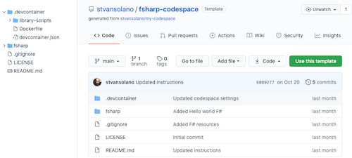 Codespace structure